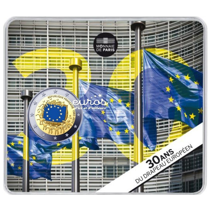 2 euros commémorative FRANCE 2015 colorisée - 30ème anniversaire du drapeau européen - Brillant Universel