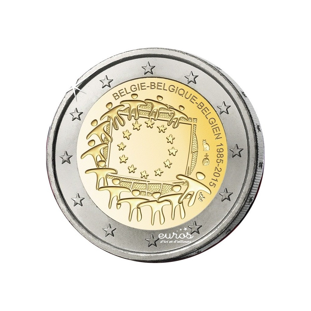 2 euros commémorative commune BELGIQUE 2015 - 30ème anniversaire du drapeau - UNC