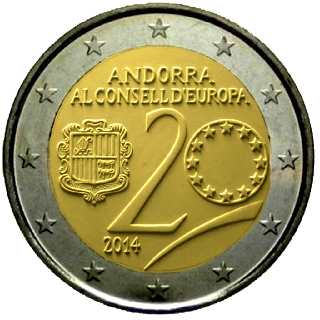 2 euros commémorative Andorre 2014 BU - Conseil de l'Europe