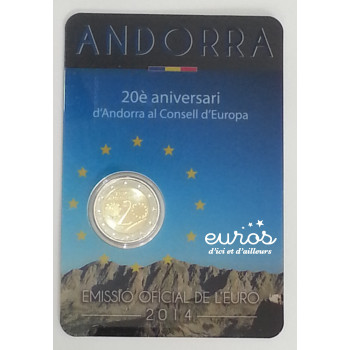 2 euros commémorative Andorre 2014 BU - Conseil de l'Europe
