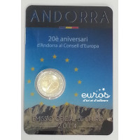 Blister 2 euros commémorative Andorre 2014 BU - Conseil de l'Europe
