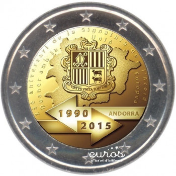 2 euros ANDORRE 2015 - 25ème anniversaire de l'union douanière - Brillant Universel
