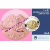 Coincard 2 euros commémorative MALTE 2016 - Love - Mintmark Monnaie de Paris - UNC