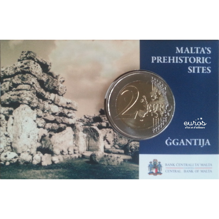 Coincard 2 euros Malte 2016 Ggantija comportant le poinçon de la Monnaie de Paris