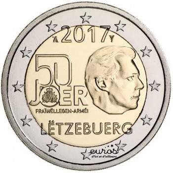 2 euros commémorative LUXEMBOURG 2017 - 50ème anniversaire du volontariat dans l'armée