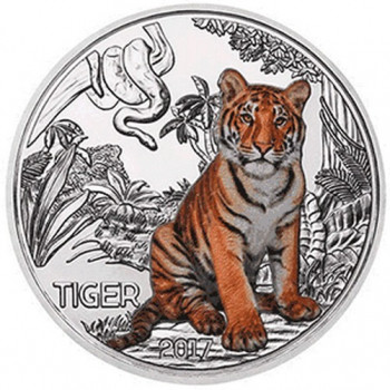 Pièce de 3 euros Autriche 2017 Le Tigre 30 000 exemplaires