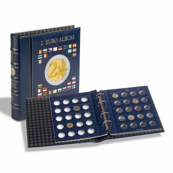 Album / Classeur numismatique pour pièces de 2 euros (4 feuilles neutres) avec étui - LEUCHTTURM 341017