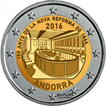 2 euros commémorative ANDORRE 2016 - 150 ans de la nouvelle réforme de 1866 - Brillant Universel