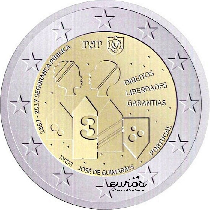 2 euros commémorative PORTUGAL 2017 - 150ème anniversaire de la Sécurité Publique - UNC