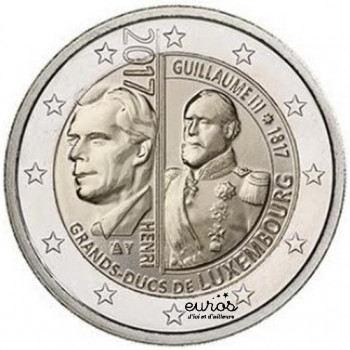 2 euros commémorative LUXEMBOURG 2017 - Guillaume III - UNC