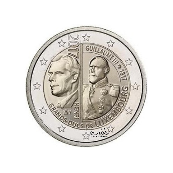 2 euros commémorative LUXEMBOURG 2017 - Guillaume III - UNC
