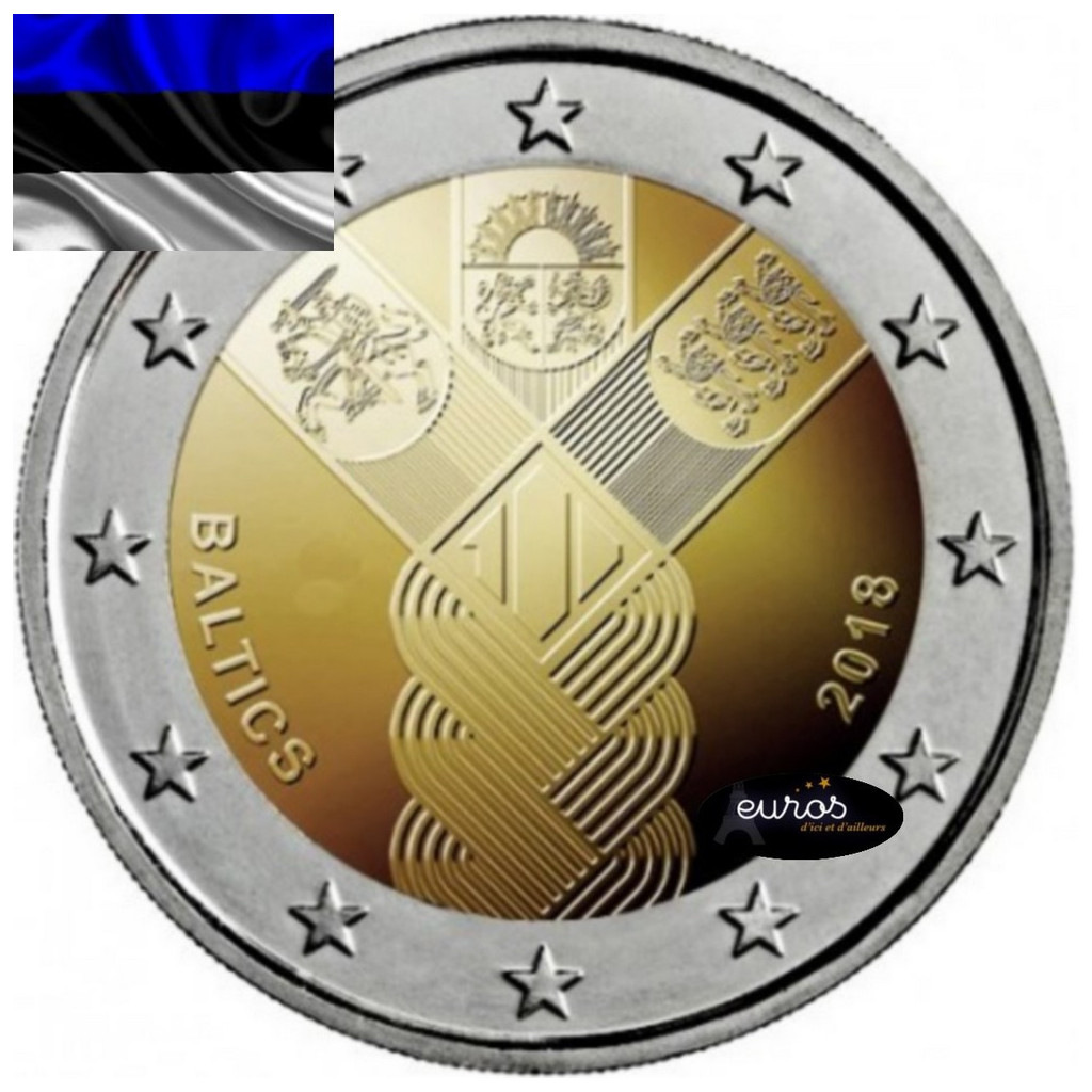 2 euros commémorative commune ESTONIE 2018 - Centenaire de l'Indépendance des Etats Baltes - UNC