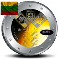 2 euros commémorative commune LITUANIE 2018 - Centenaire de l'Indépendance des Etats Baltes - UNC