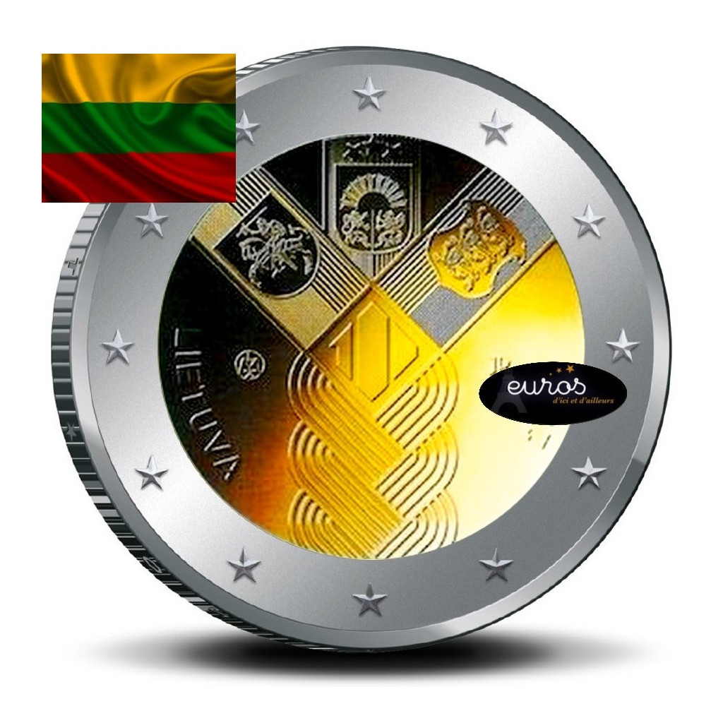 2 euros commémorative commune LITUANIE 2018 - Centenaire de l'Indépendance des Etats Baltes - UNC