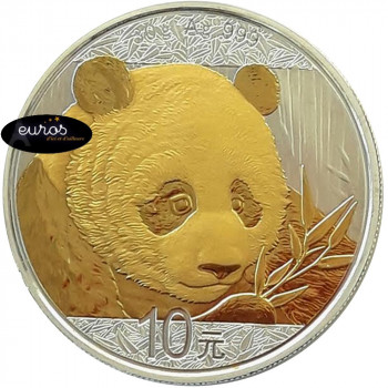 CHINE 2018 - 10 yuan - Panda colorisé en argent 999‰