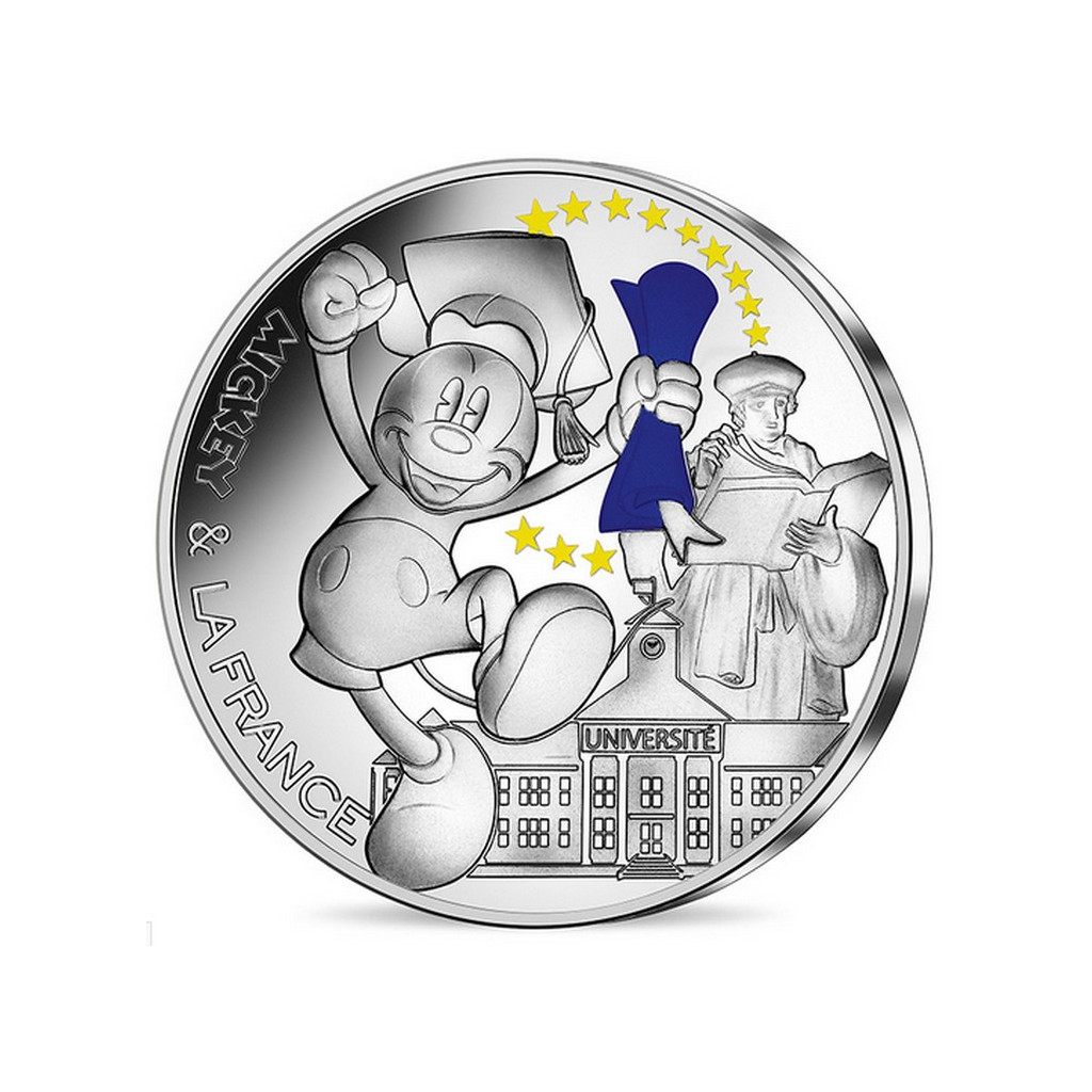 50 euros colorisée FRANCE 2018 - Mickey® et la France - Argent 900‰