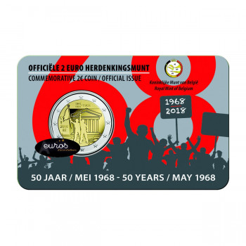 Coincard 2 euros BELGIQUE 2018 - 50ème anniversaire mai 1968 - Brillant Universel