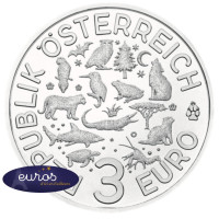 3 euros Autriche 2016 - La Chauve-Souris - Série animaux 1/12