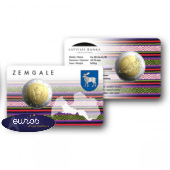 Coincard 2 euros commémorative LETTONIE 2018 - Région de Zemgale - BU