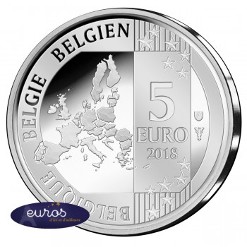 5 euros commémorative BELGIQUE 2018 - 60 ans Les Schtroumpfs - Version colorisée