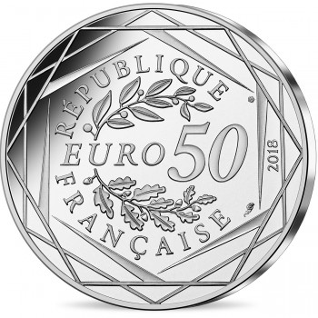 50 euros colorisée FRANCE 2018 - Mickey® et la France, Champs Elysées - Argent 900‰