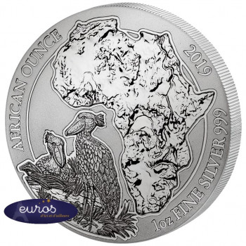 RWANDA 2019 - African Once, Bec en Sabot du Nil - 1 Oz - Argent 999,99‰ - Bullion Coin
