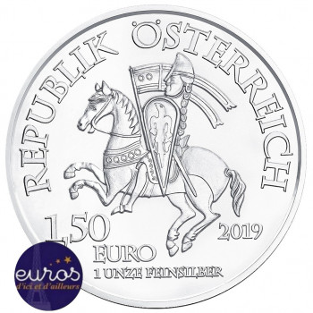 1,5 euros AUTRICHE 2019 - Leopold V d'Autriche - 1 once (oz) argent - Bullion (1/3)
