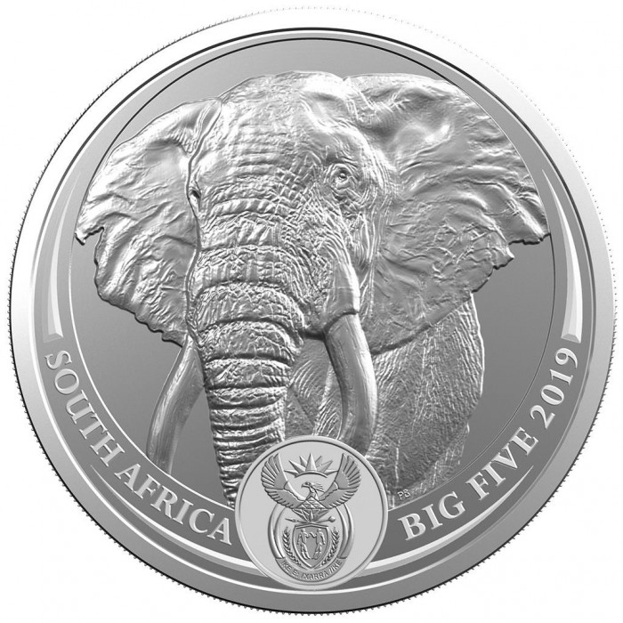 AFRIQUE du SUD 2019 - Big Five - Elephant - Argent 1 Oz - Bullion Coin (n°1)