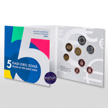 Set BU LETTONIE 2019 - 5ème anniversaire de la Monnaie Euro en Lettonie Brillant Universel