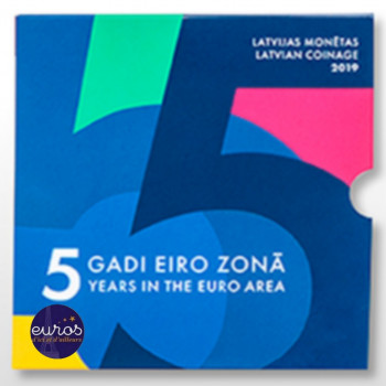 Set BU LETTONIE 2019 - 5ème anniversaire de la Monnaie Euro en Lettonie Brillant Universel