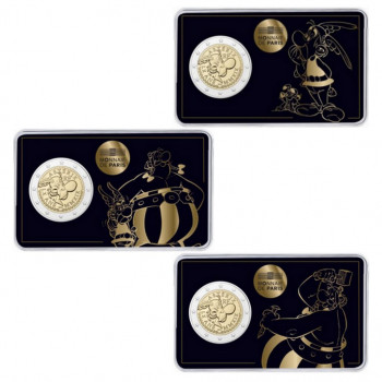 2 euros commémoratives FRANCE 2019 - Astérix - 3 x coincards de qualité Brillant Universel