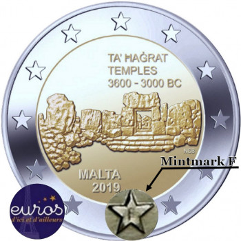 2 euros commémorative BU Malte 2019 - Ta'Hagrat avec différent - F