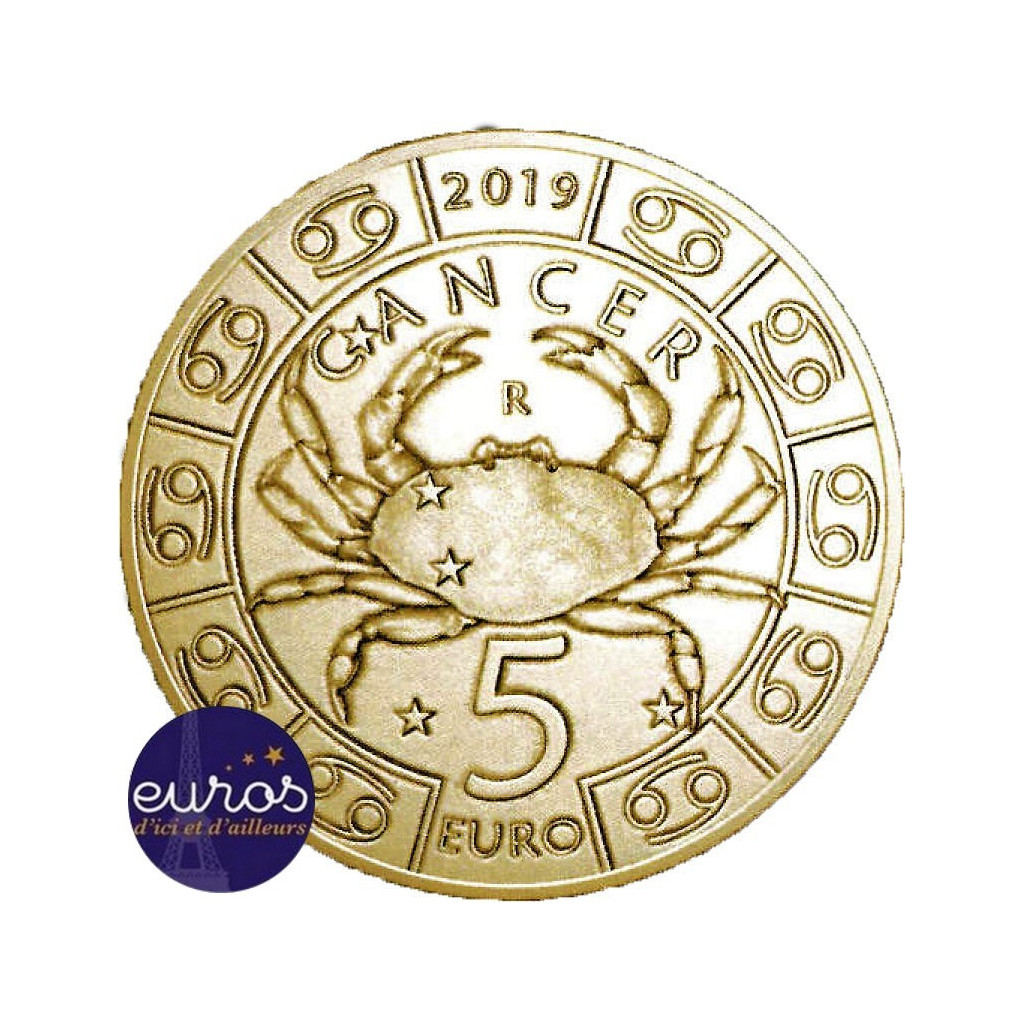 5 euros commémorative SAINT MARIN 2019 - Horoscope -  Cancer - 4/12