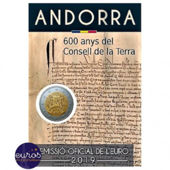2 euros commémorative ANDORRE 2019 - 600 ans du Conseil de la Terre - UNC