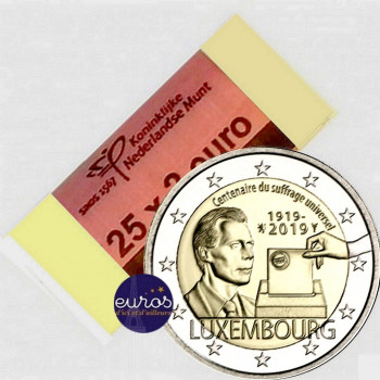Rouleau 25 x 2 euros commémoratives LUXEMBOURG 2019 - Droit de vote - UNC