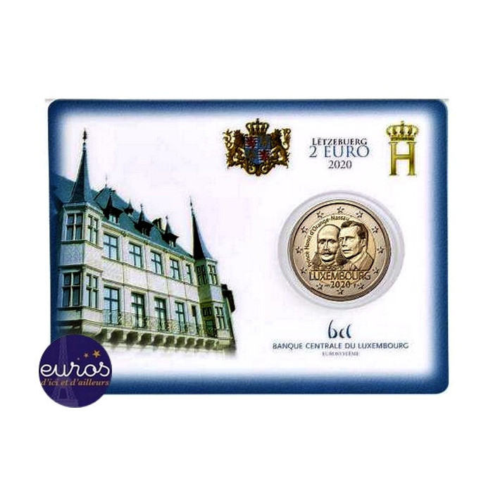 Coincard 2 euros BU Luxembourg 2020 - Bicentenaire Naissance Prince Henri - Mintmark Pont St Selve