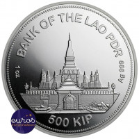 LAOS 2020 - 500KIP - Le Tigre - 1oz argent 999,9 ‰ - Bullion