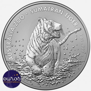 AUSTRALIE 2020 - 1$ AUD - Le Tigre de Sumatra - 1 oz argent 999,99‰