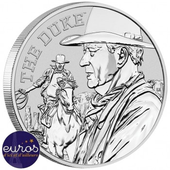 Revers de la pièce TUVALU 2020 - 1$ TVD - John Wayne™ - 1 oz argent 999‰ - Bullion Coin