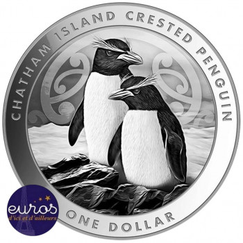NOUVELLE-ZELANDE 2020 - 1$ NZD - Pingouin Huppé - Ile de Chatham - 1 oz argent 999,99‰