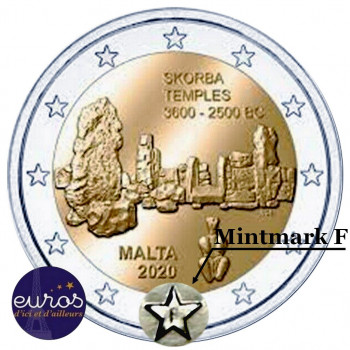 2 euros commémorative BU MALTE 2020 - Skorba avec différent " F "