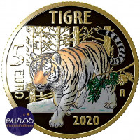 Revers 5 euros ITALIE 2020 - Le Tigre - Espèces animales en voie d'extinction - Belle Epreuve