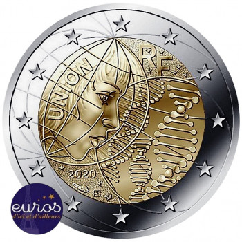 Pack 2 euros commémoratives FRANCE 2020 - Recherche Médicale - 3 x coincards BU + BE