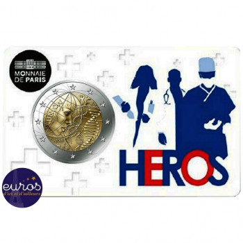 Coincard 2 euros commémorative FRANCE 2020 - Héros - Brillant Universel