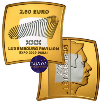 Avers et revers de la pièce 2,5 euros commémorative LUXEMBOURG 2020 Dubaï 2 500 exemplaires