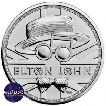 GRANDE-BRETAGNE 2020 - 2£ Elton John - Légendes Musicales - 1oz Argent 999,99‰ - Bullion