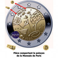 Avers Coincard 2 euros commémorative MALTE 2020 - Jeux - Mintmark MdP - UNC