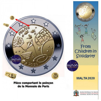 Coincard 2 euros commémorative MALTE 2020 - Jeux - Mintmark MdP - UNC