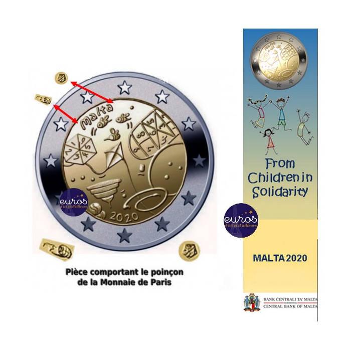 Coincard 2 euros commémorative MALTE 2020 - Jeux - Mintmark MdP - UNC
