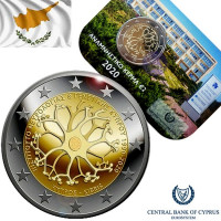 Coincard 2 euros commémorative CHYPRE 2020 - 30 ans de lnstitut de Neurologie et Génétique - Brillant Universel